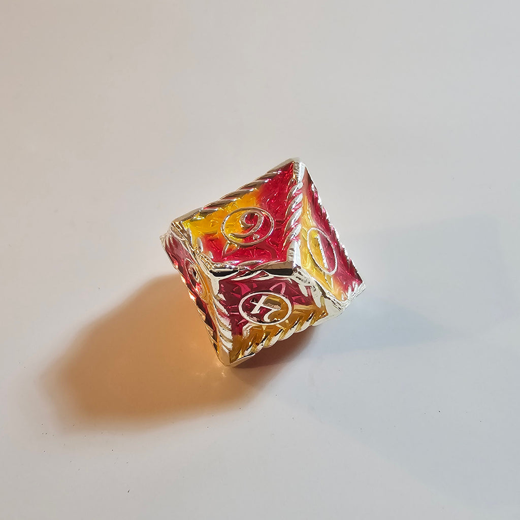 Set di dadi in metallo massiccio Radiant Flame