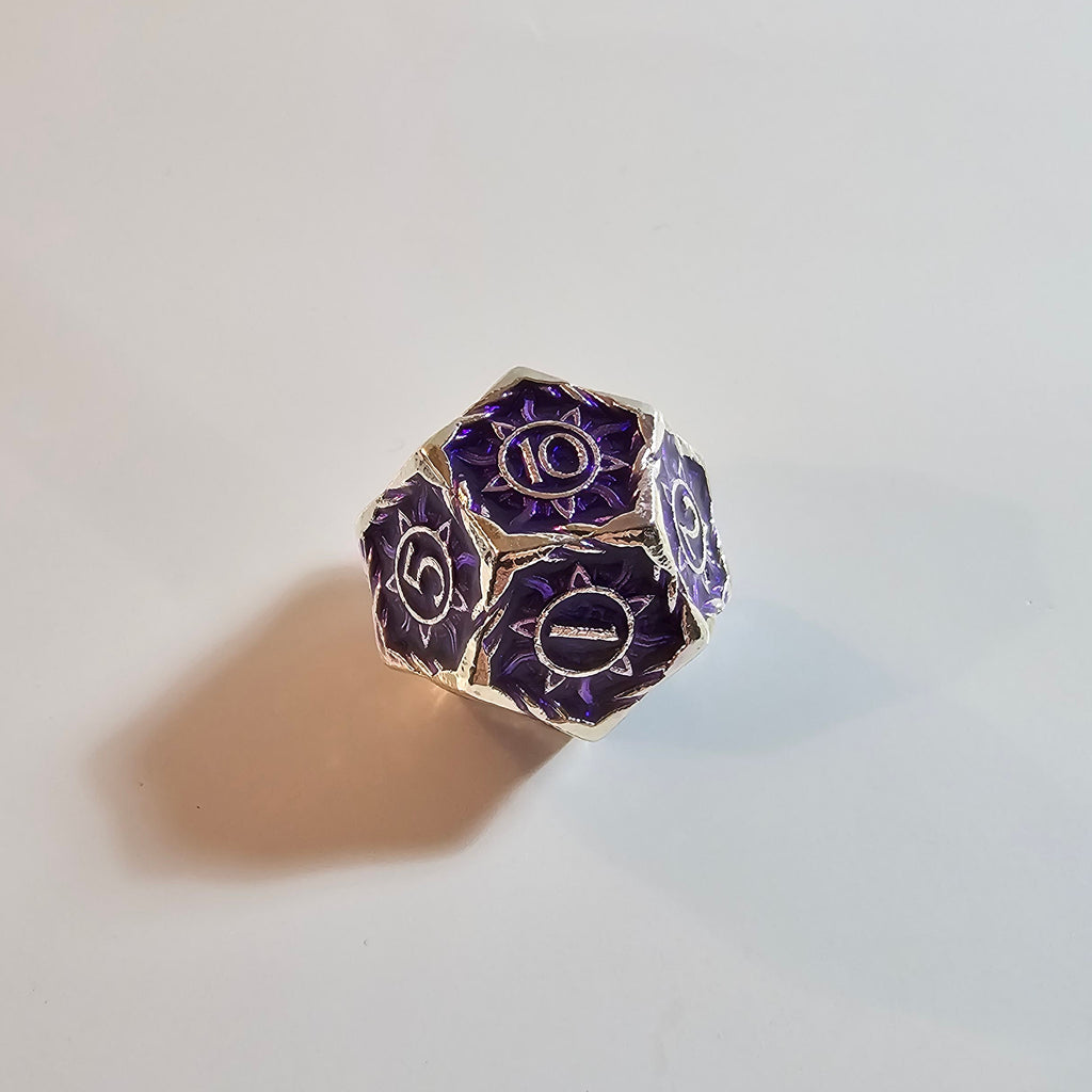 Set di dadi in metallo pieno Astral Violet