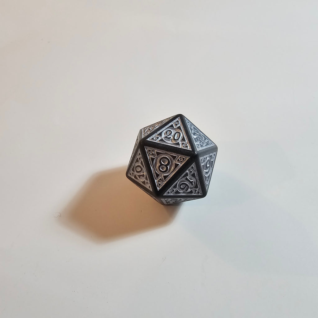White Celtic Acrylic Dice Set
