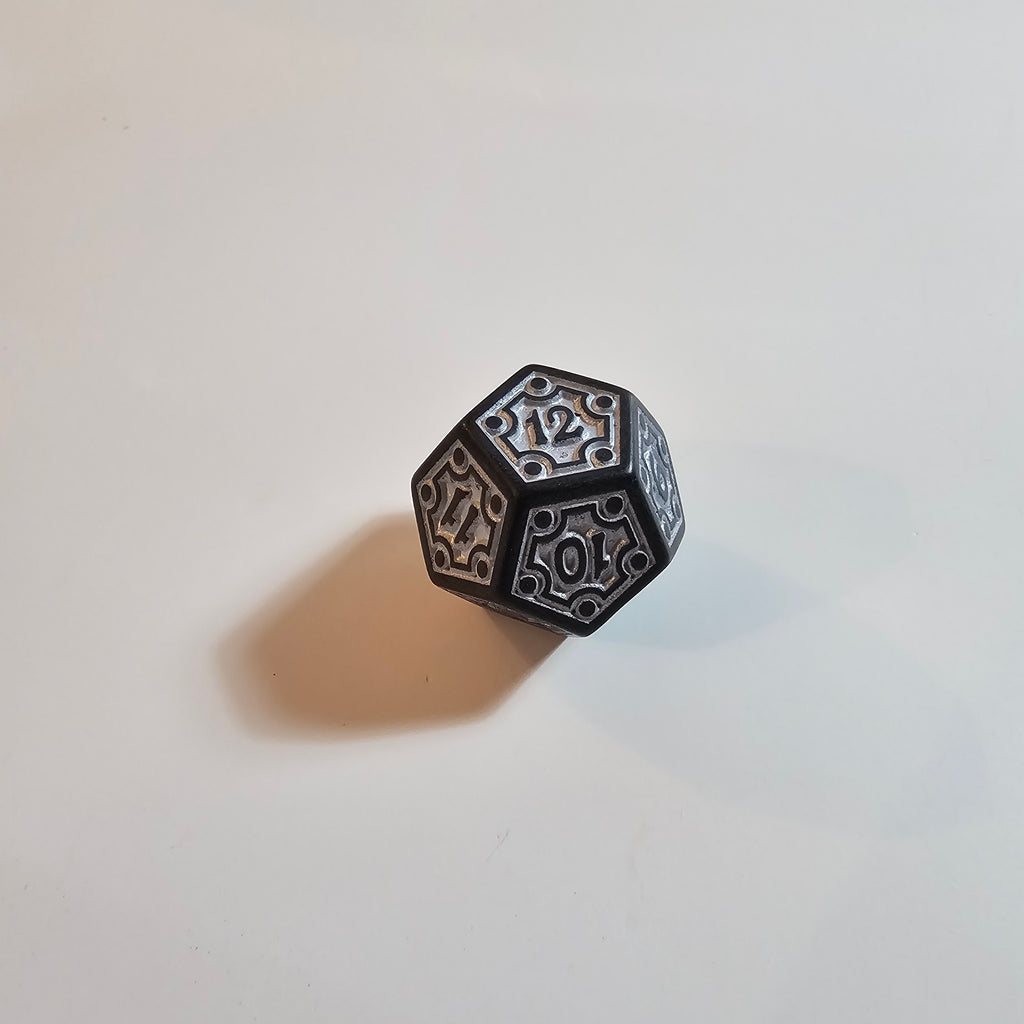 White Celtic Acrylic Dice Set