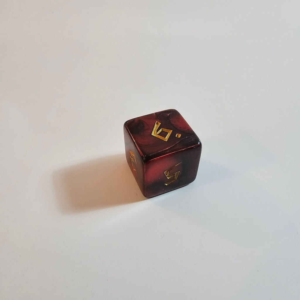 Set di dadi in acrilico intagliato rosso