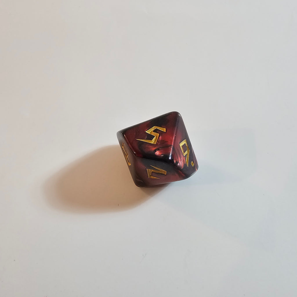 Set di dadi in acrilico intagliato rosso