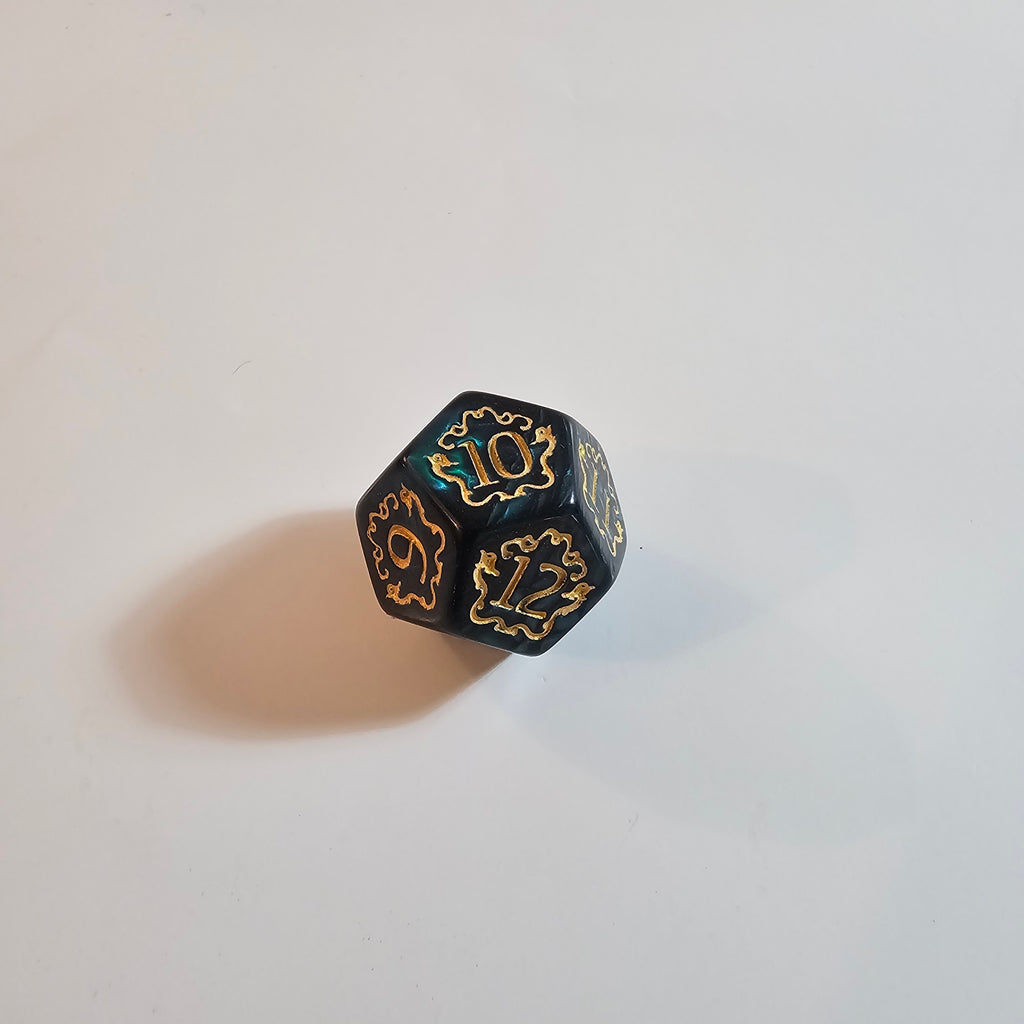 Set de dés en acrylique vert mystique