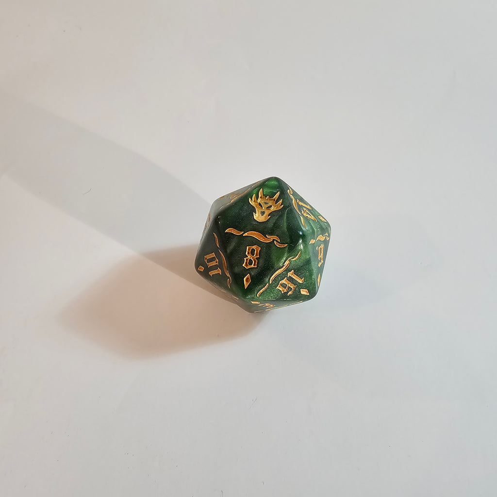 Set di dadi in acrilico Drago Verde