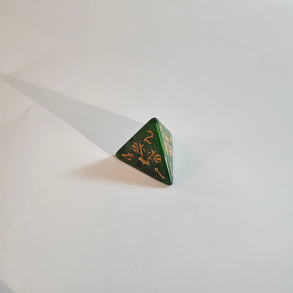 Set di dadi in acrilico Drago Verde