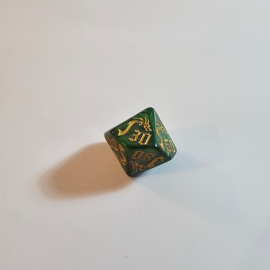 Set di dadi in acrilico Drago Verde