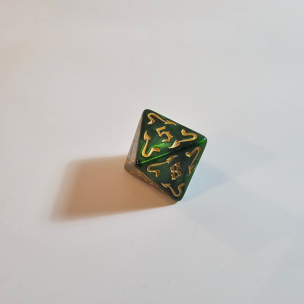 Set di dadi in acrilico Drago Verde