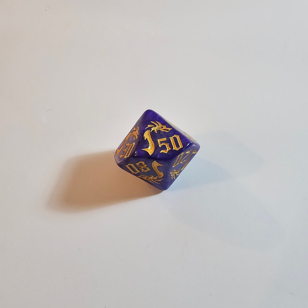 Set de dados acrílicos del Dragón Púrpura