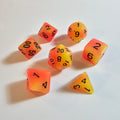 Orangefarbenes Zitronen-Glow-Acrylwürfel-Set