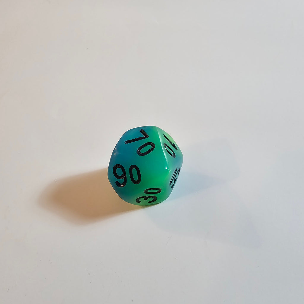 Set di dadi in acrilico Alchemist Green Glow