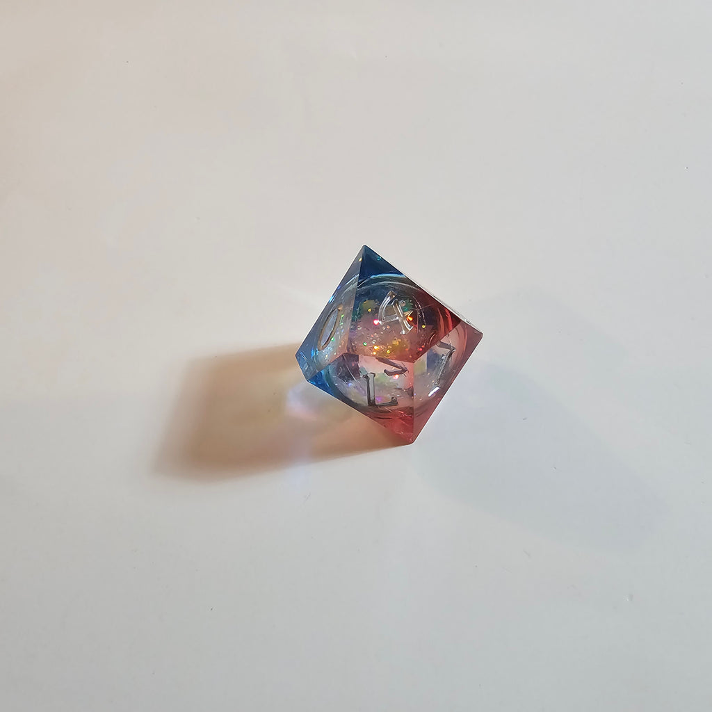 Cosmic Firestorm Liquid Core Resin Würfelset