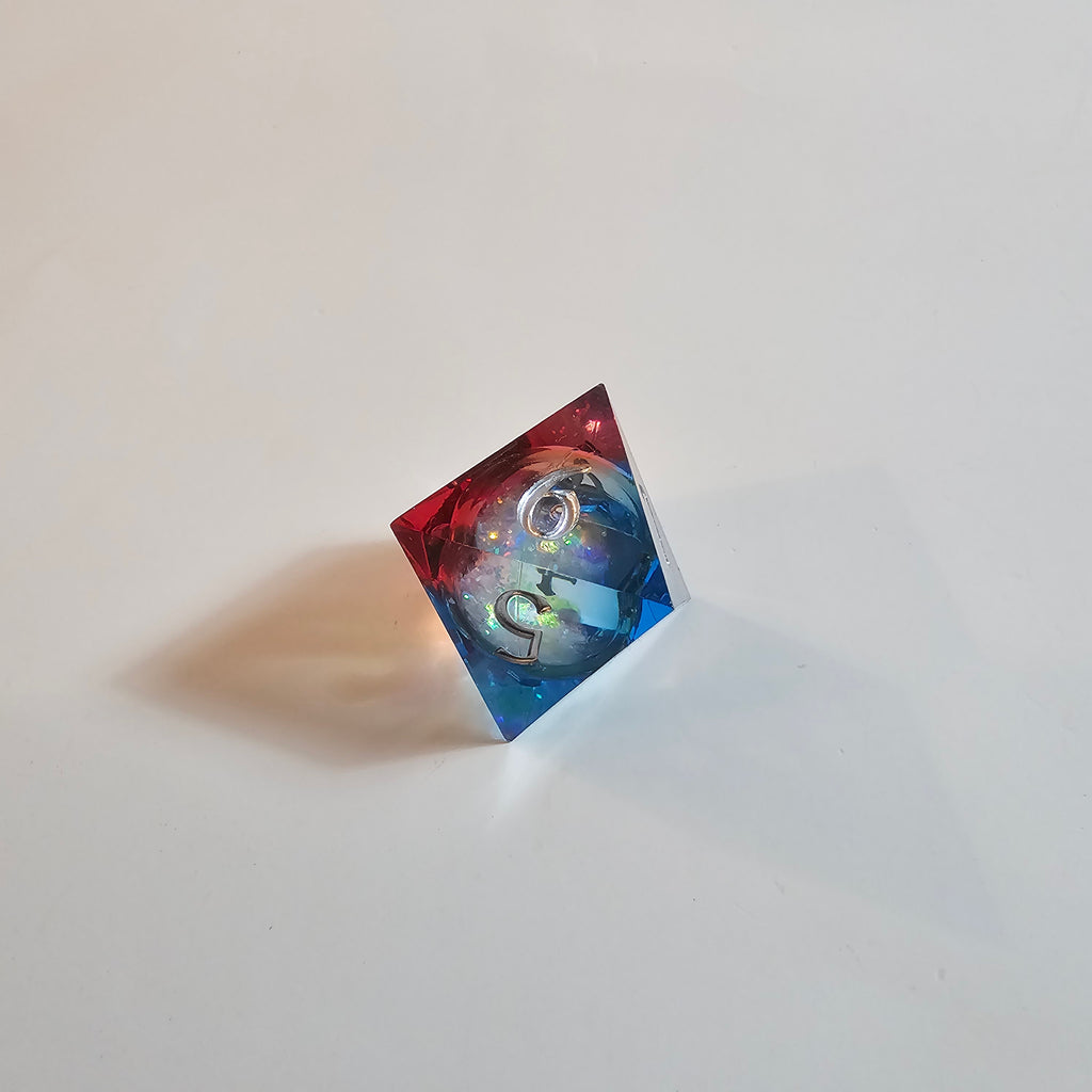 Cosmic Firestorm Liquid Core Resin Würfelset