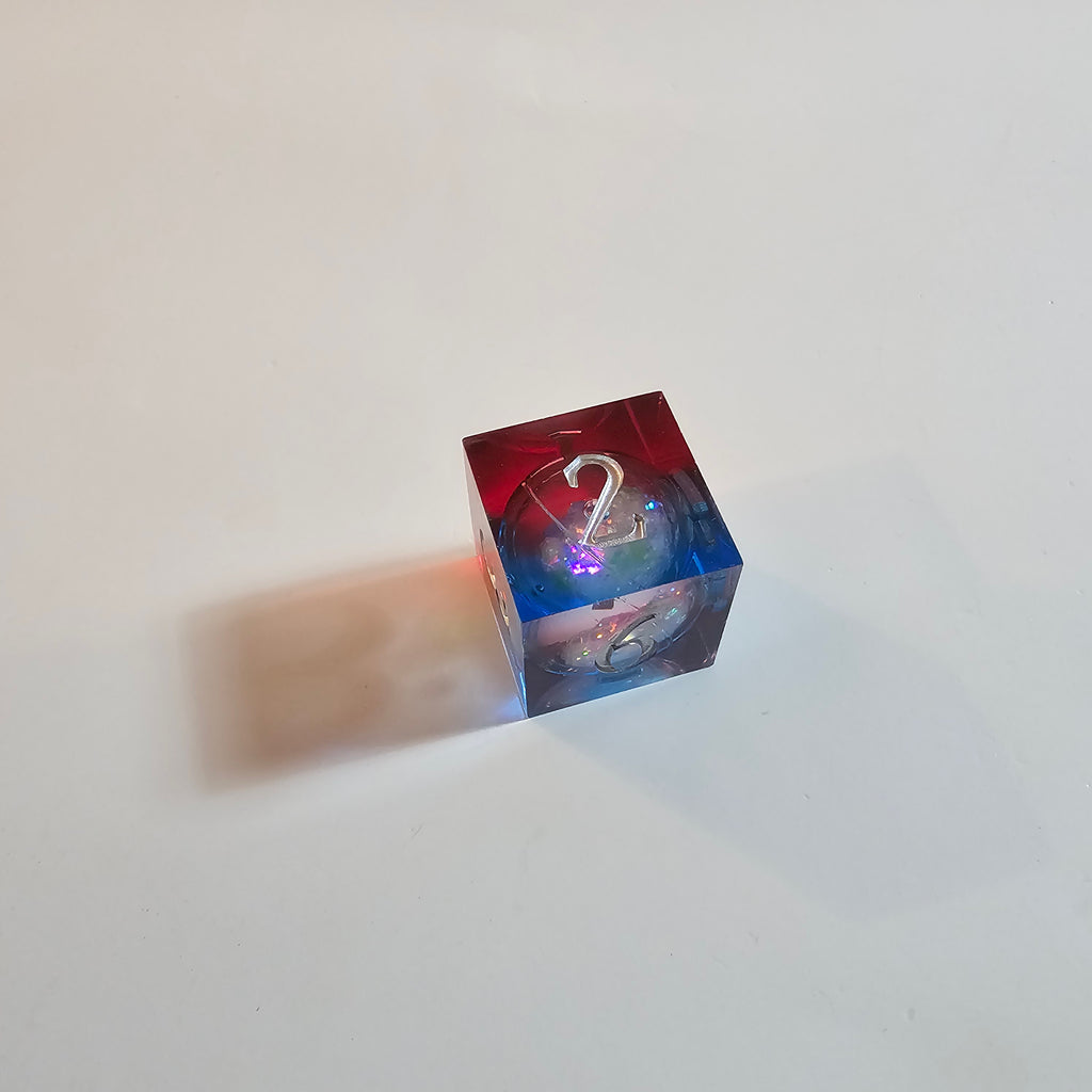Cosmic Firestorm Liquid Core Resin Würfelset
