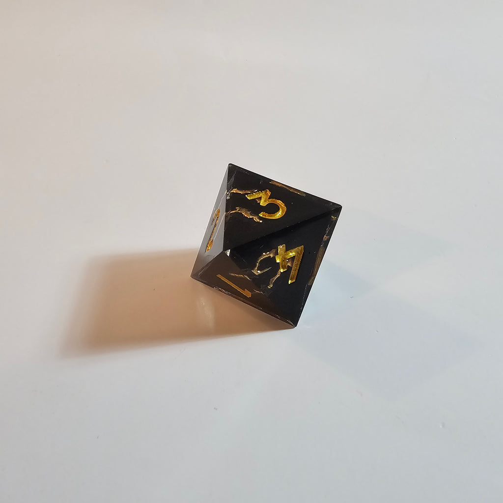 Gold Eclipse Scharfkantiges Harz-Würfelset