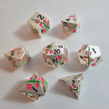 Set de dados de metal sólido Silver Blossom