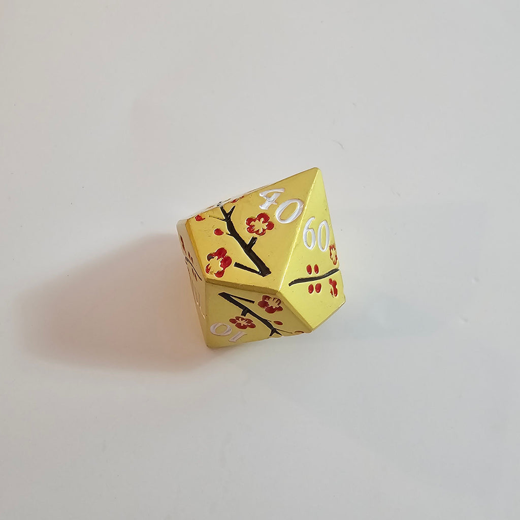 Gold Blossom Solid Metal Dice Set
