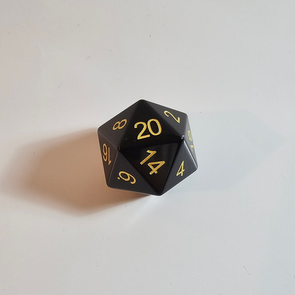 Juego de dados de piedra preciosa de obsidiana natural