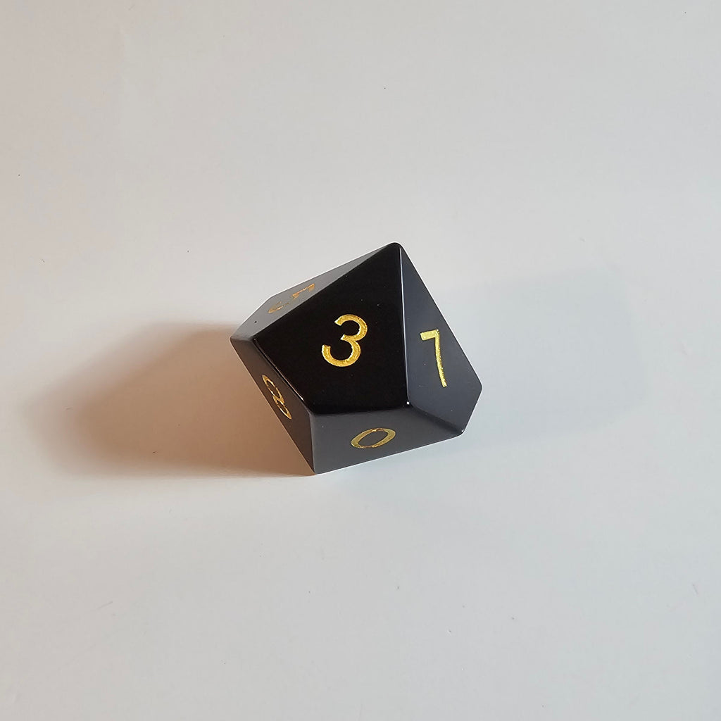 Juego de dados de piedra preciosa de obsidiana natural