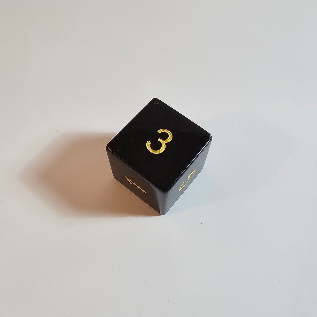Juego de dados de piedra preciosa de obsidiana natural