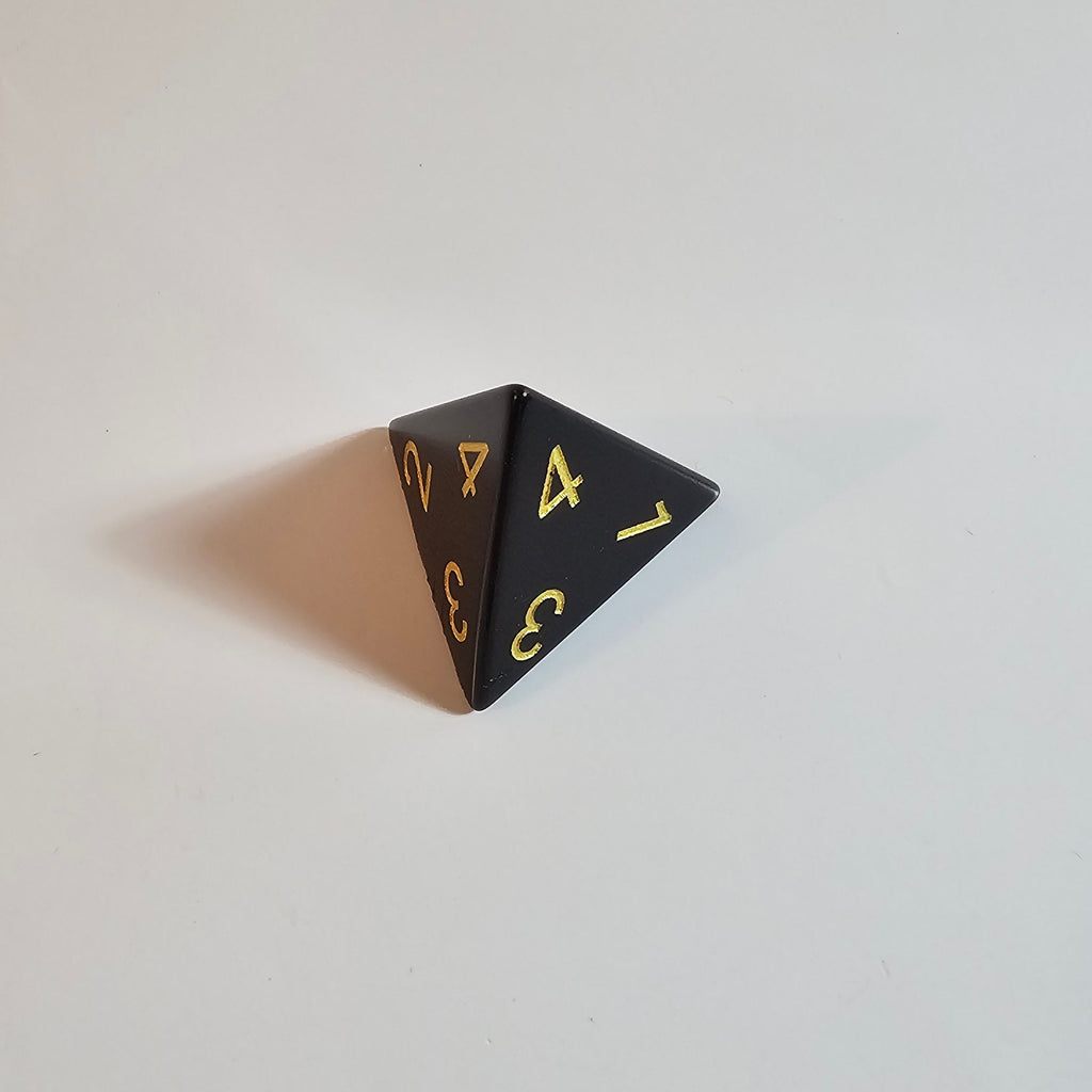Juego de dados de piedra preciosa de obsidiana natural