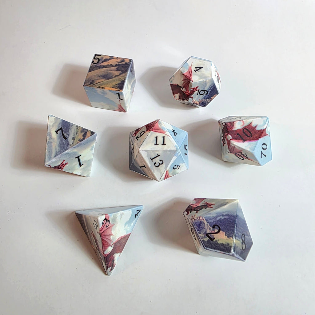 Soaring Dragon Sharp Edge Resin Dice Set