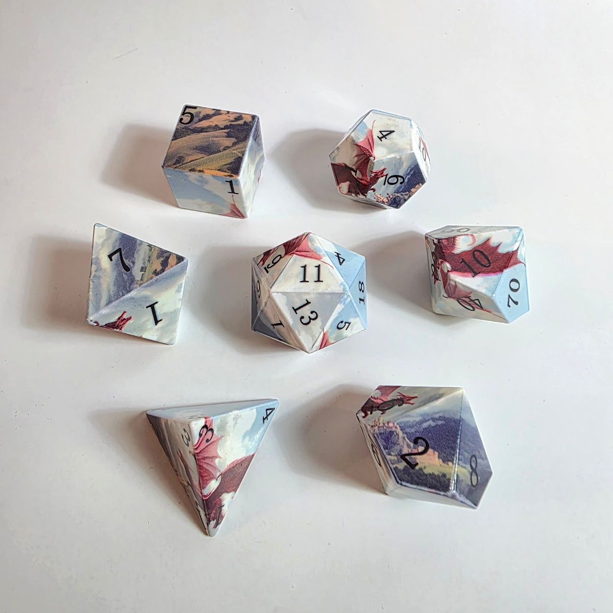 Soaring Dragon Sharp Edge Resin Dice Set