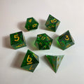Set di dadi in resina a spigoli vivi verde acido