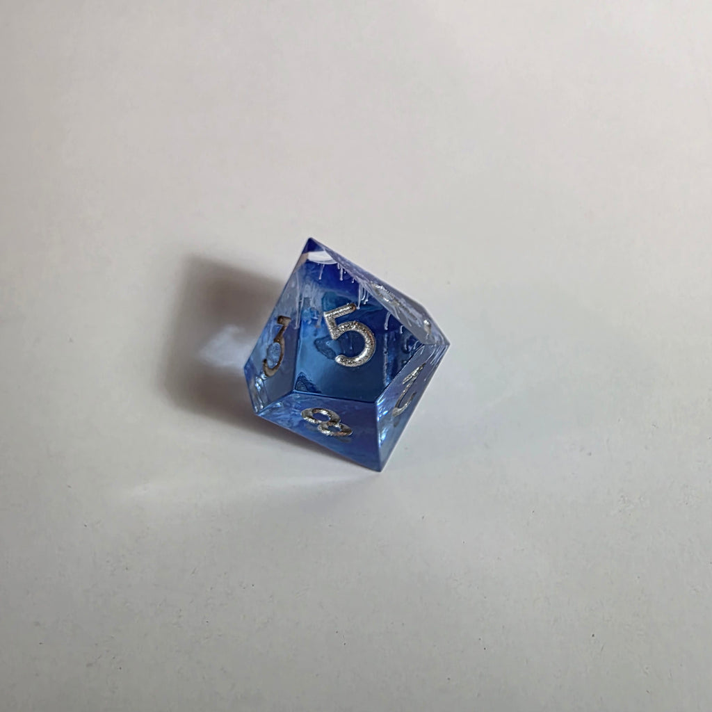 Deep Blue Waves Handmade Resin Dice Set