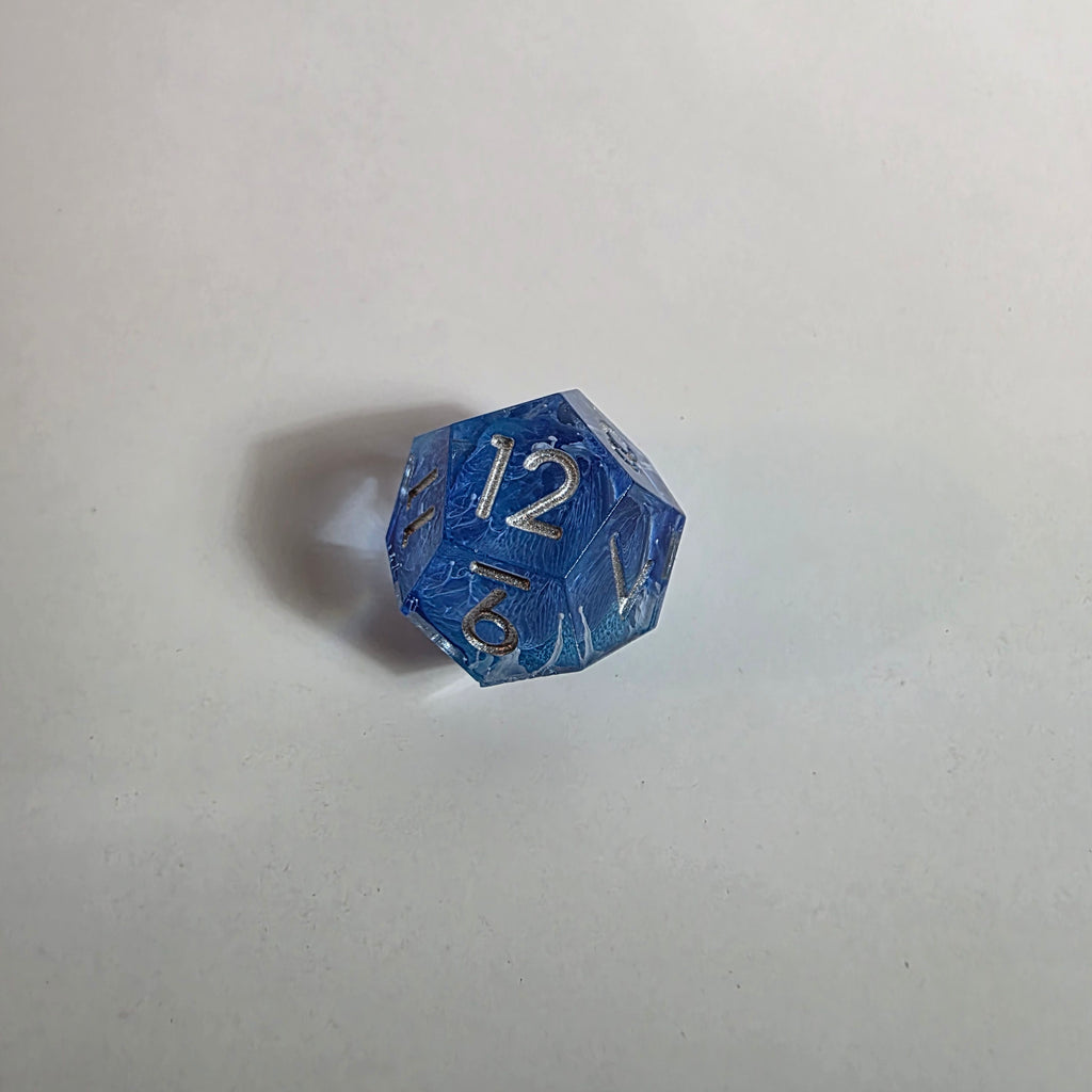 Deep Blue Waves Handmade Resin Dice Set