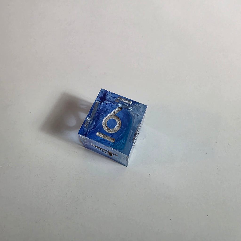 Deep Blue Waves Handmade Resin Dice Set