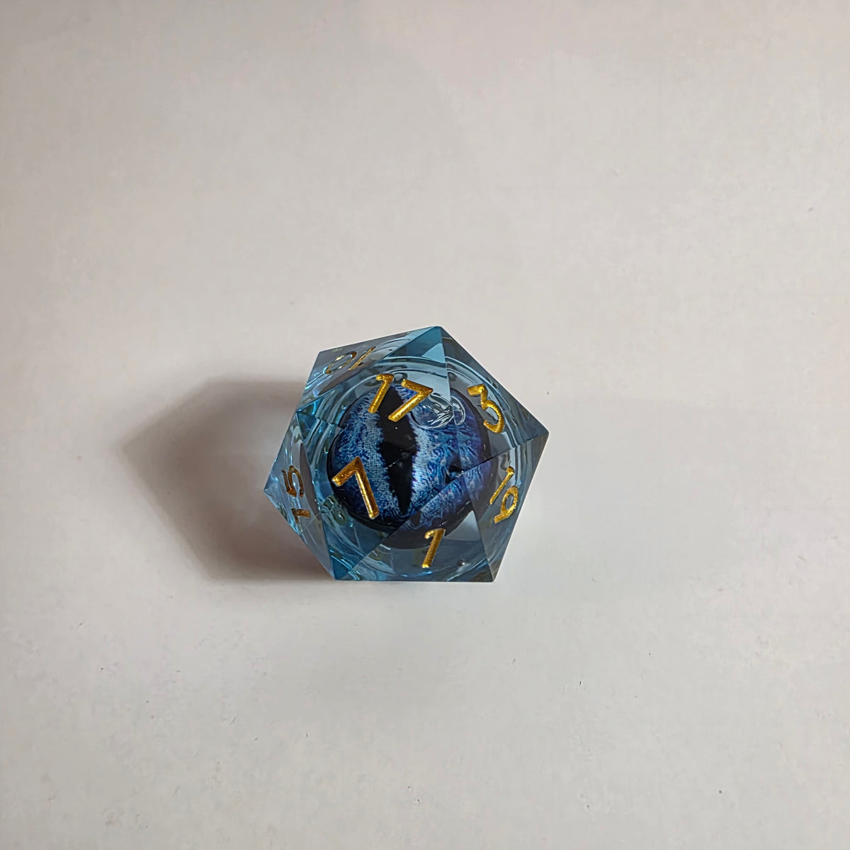 Blue Dragon Eyes Liquid Core Resin Dice Set