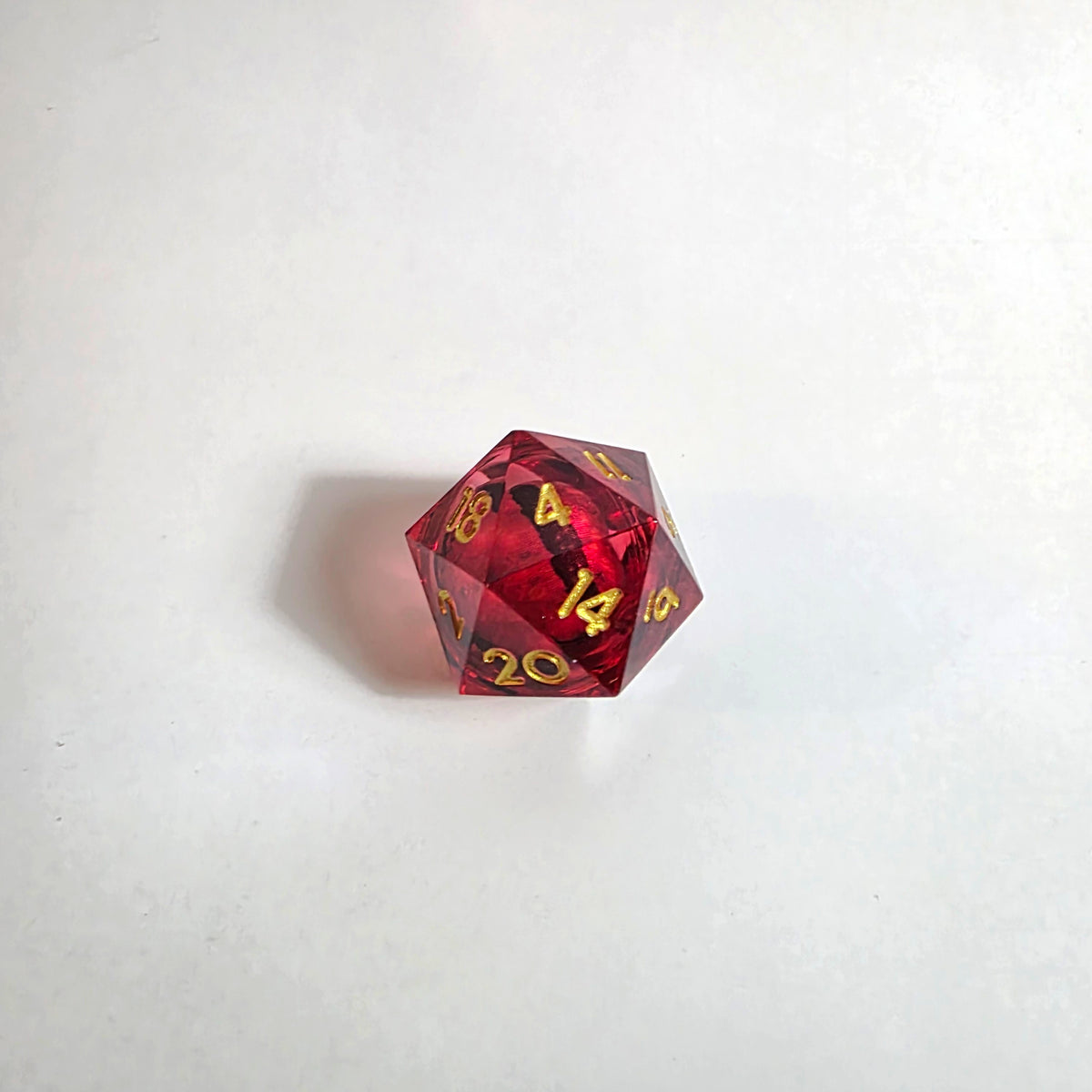Red Dragon Eyes Liquid Core Resin Dice Set
