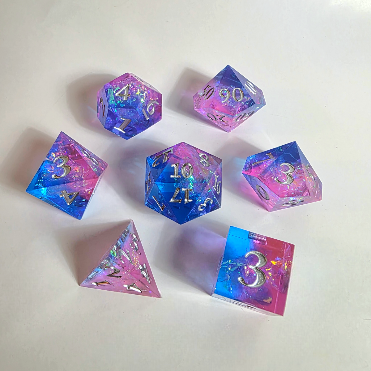 Sunset Sea Sharp Edge Resin Dice Set
