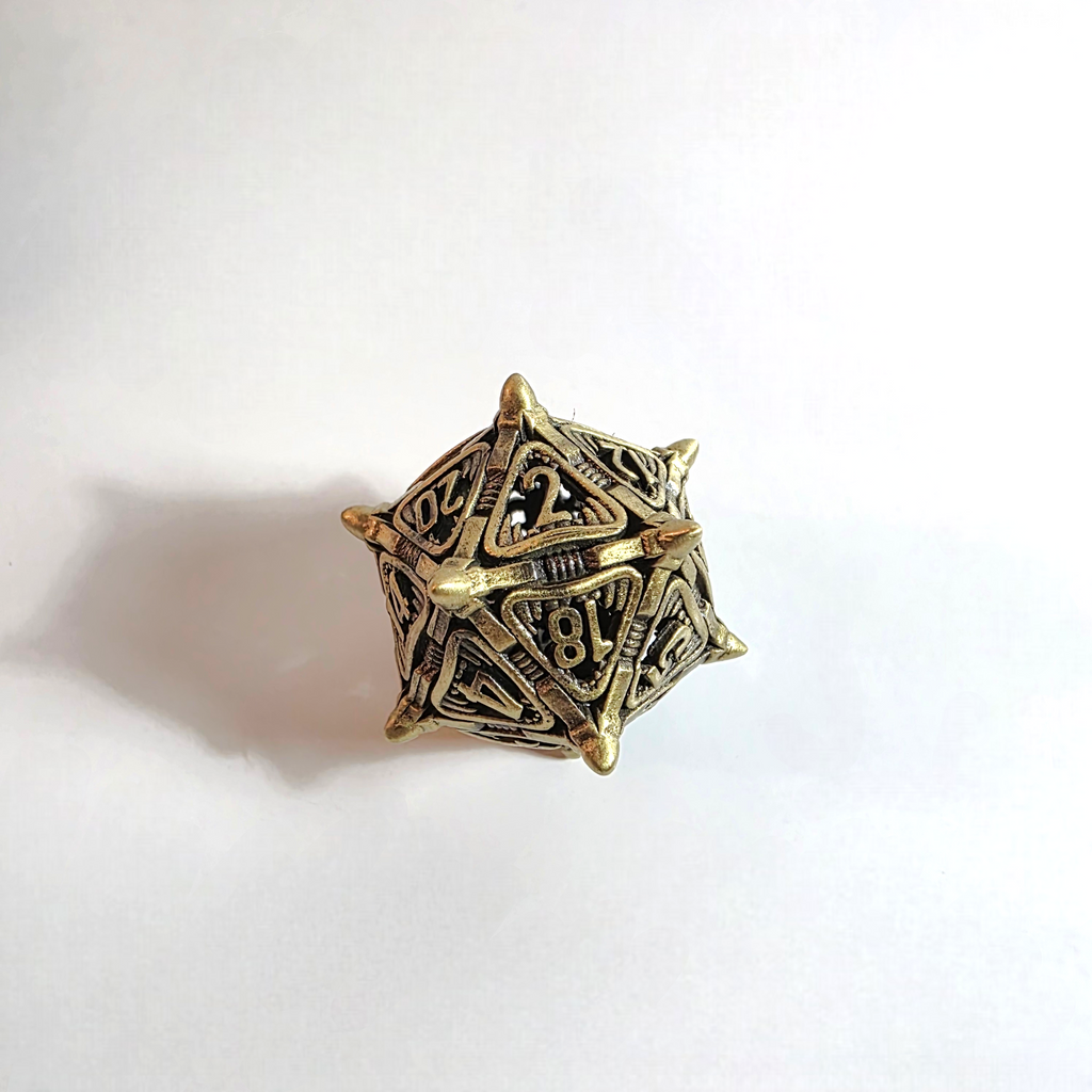 Snarling Mimic Hohlmetall-Würfelset in Antikgold