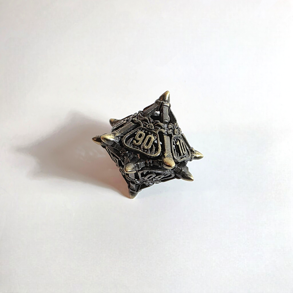 Snarling Mimic Hohlmetall-Würfelset in Antikgold