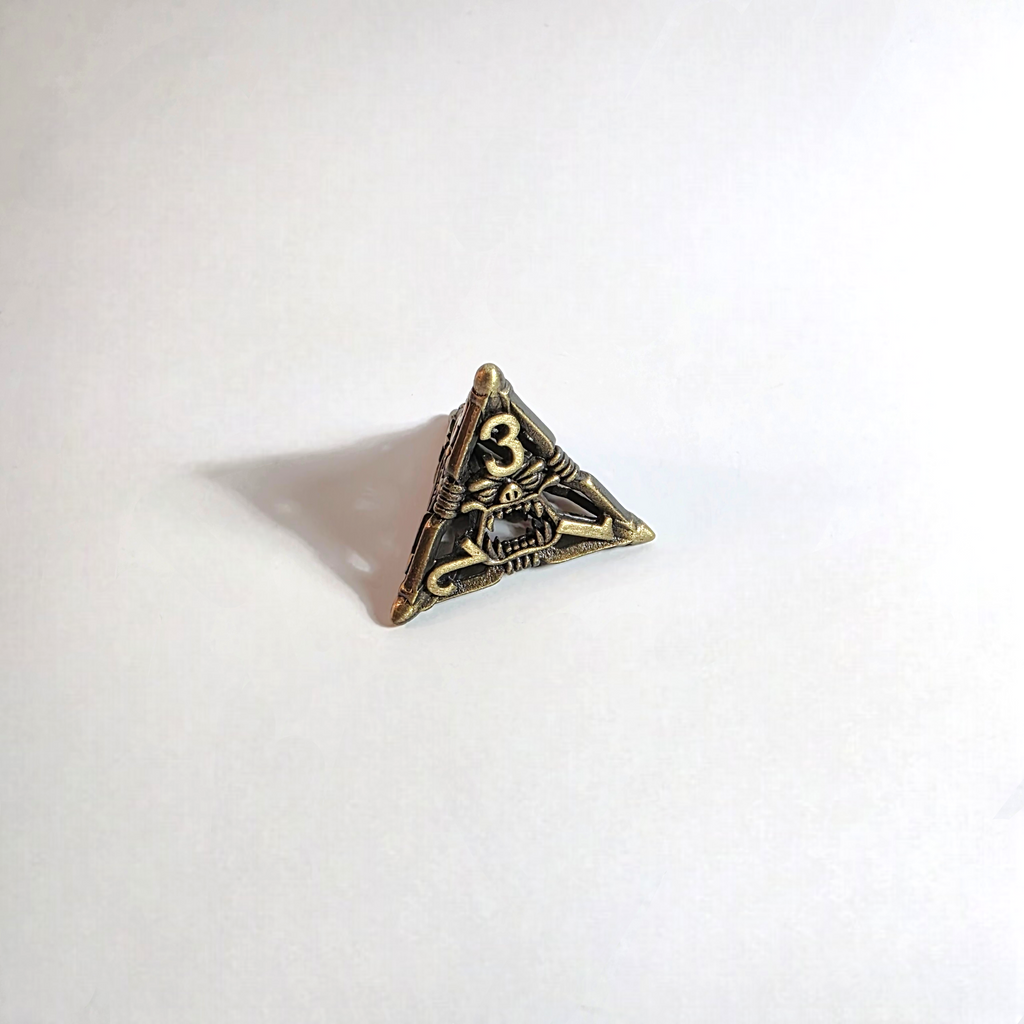 Snarling Mimic Hohlmetall-Würfelset in Antikgold