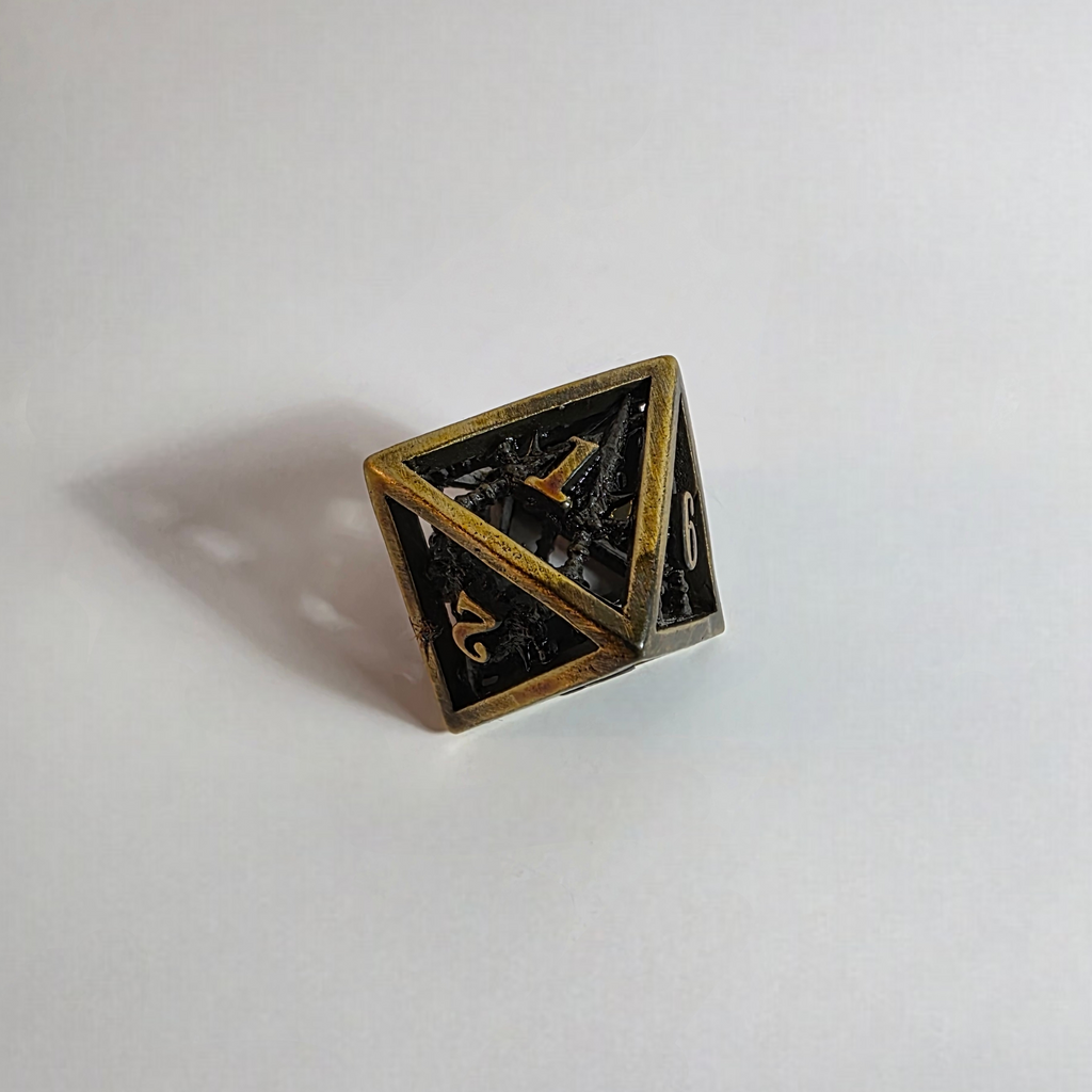 Cross Guard Hollow Metal Dice Set