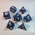 Blue Elemental Hollow Metal Dice Set