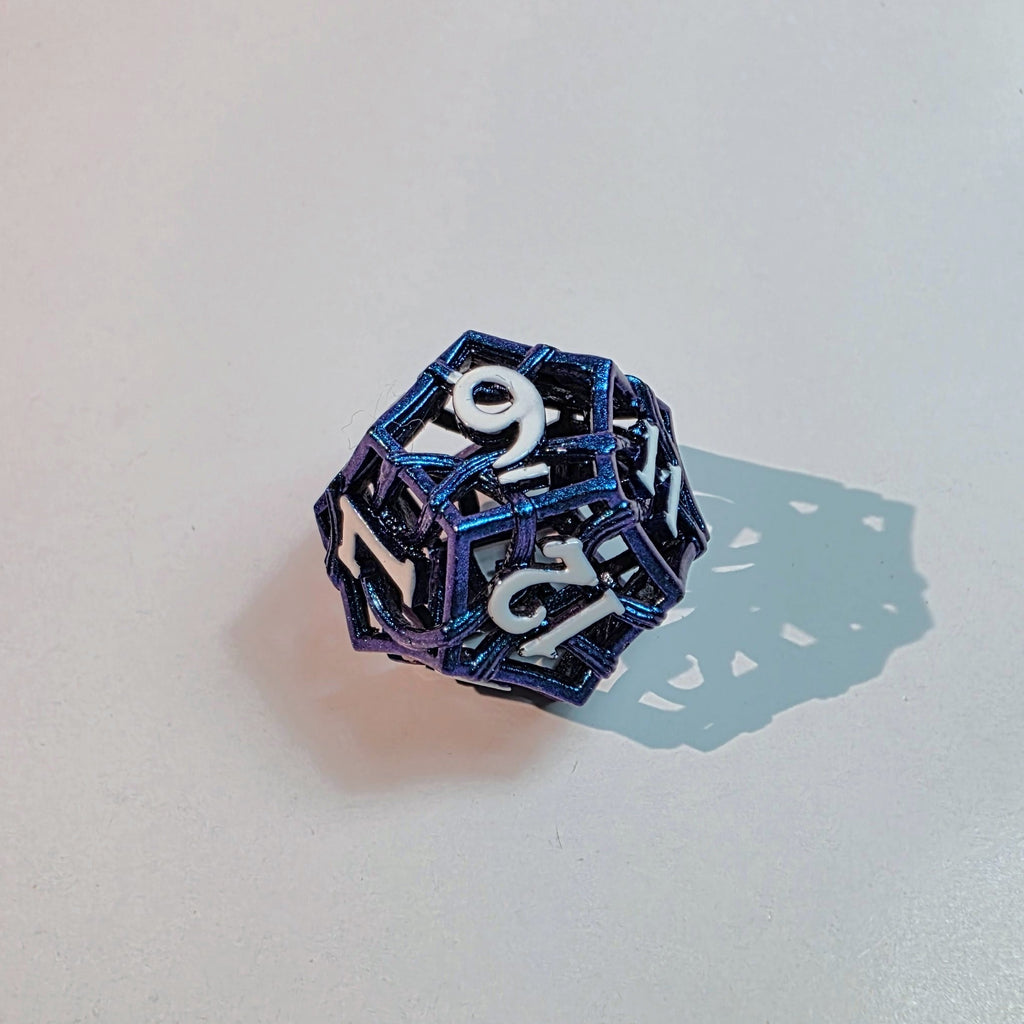 Blue Elemental Hollow Metal Dice Set