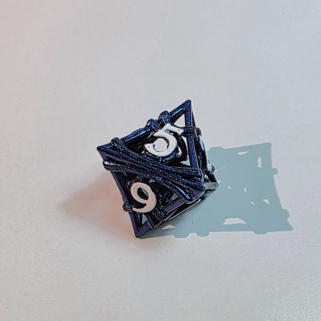 Blue Elemental Hollow Metal Dice Set