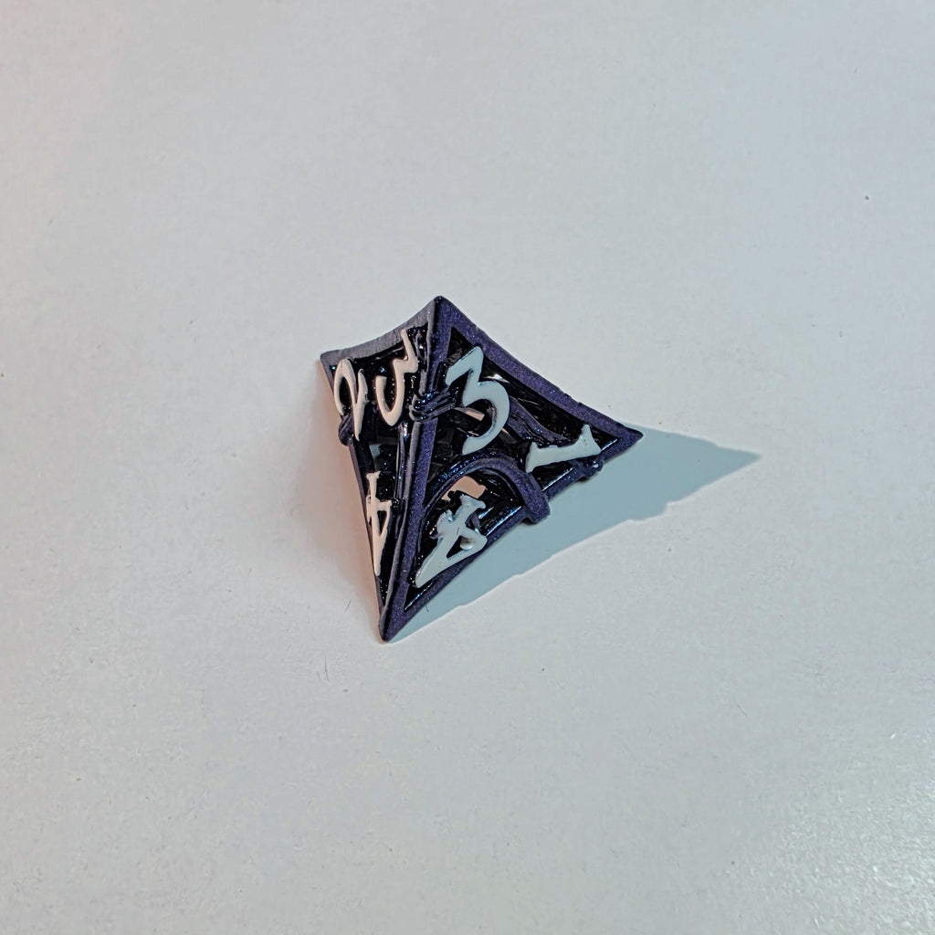 Blue Elemental Hollow Metal Dice Set
