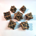 Deathmask Antique Gold Solid Metal Dice Set