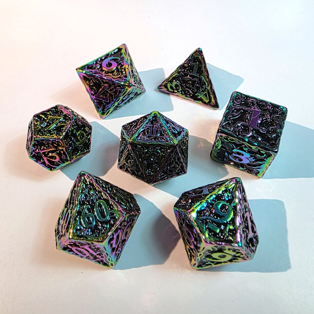 Set di dadi in metallo massiccio Chromatic Ruin
