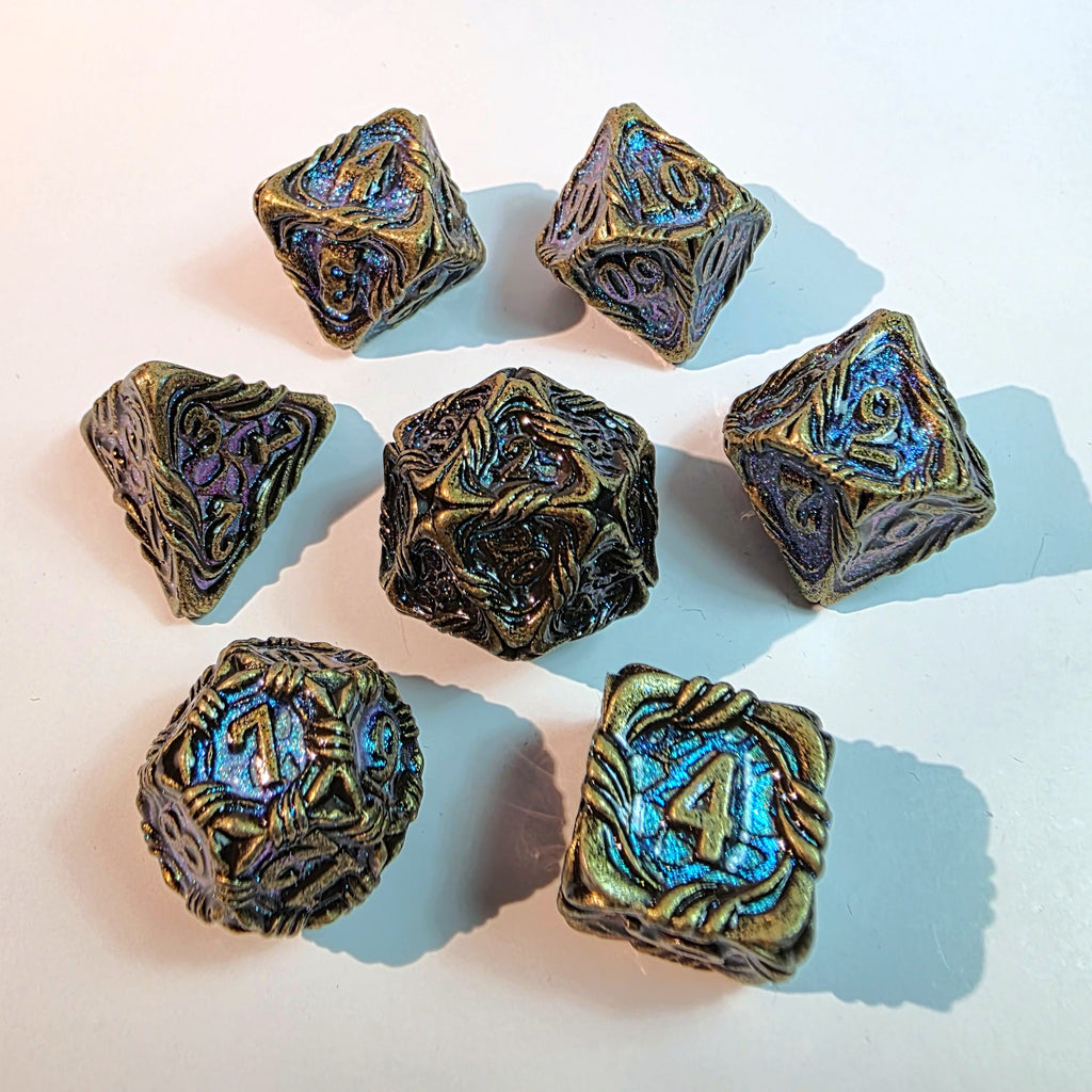 Set di dadi in metallo pieno Azure Wild