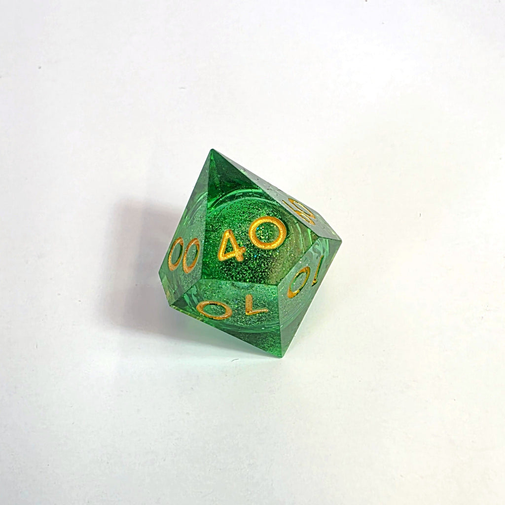 Green Liquid Core Resin Dice Set