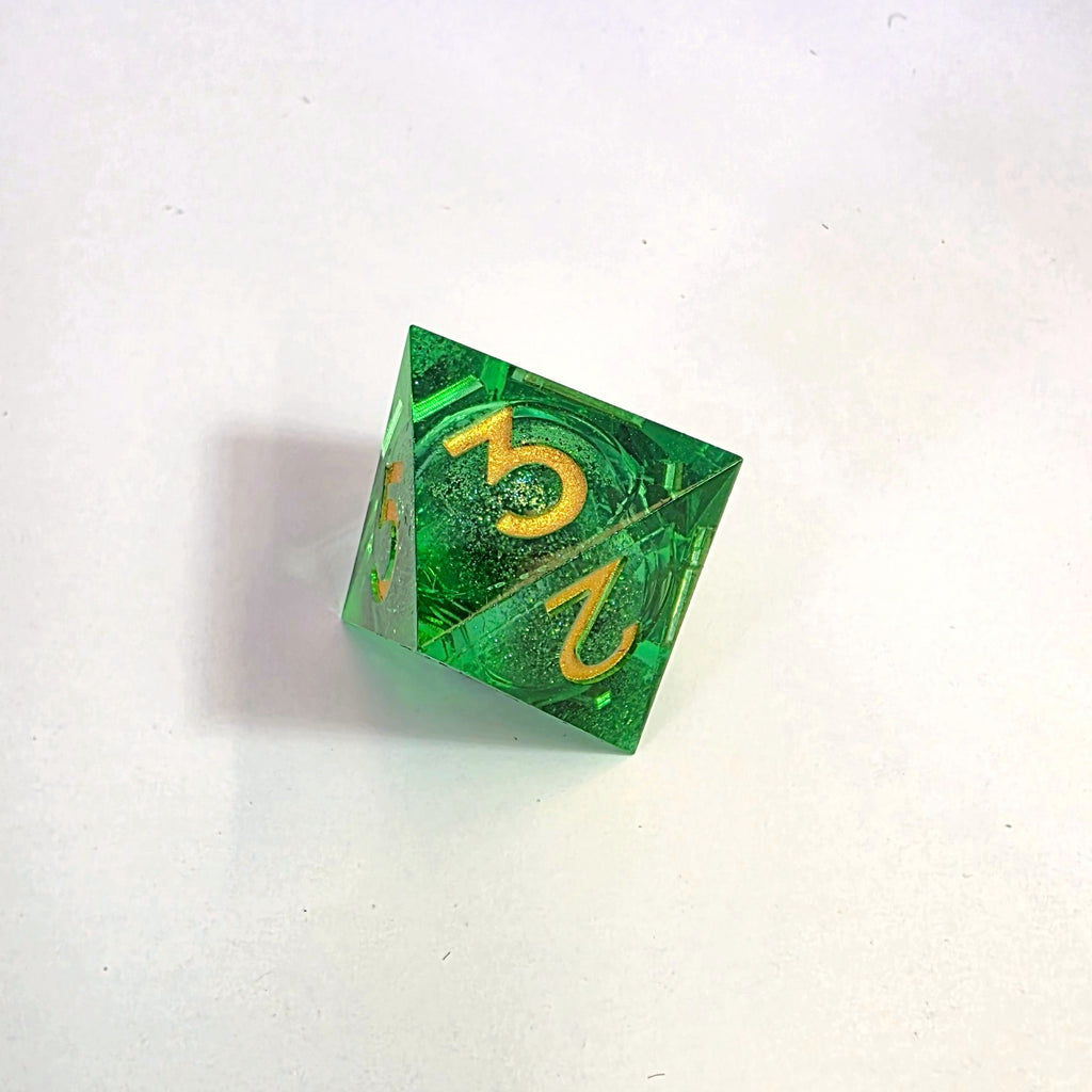 Green Liquid Core Resin Dice Set