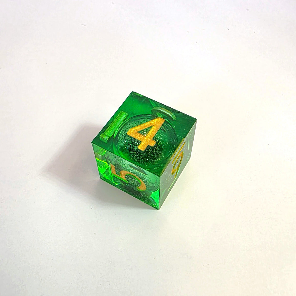 Green Liquid Core Resin Dice Set
