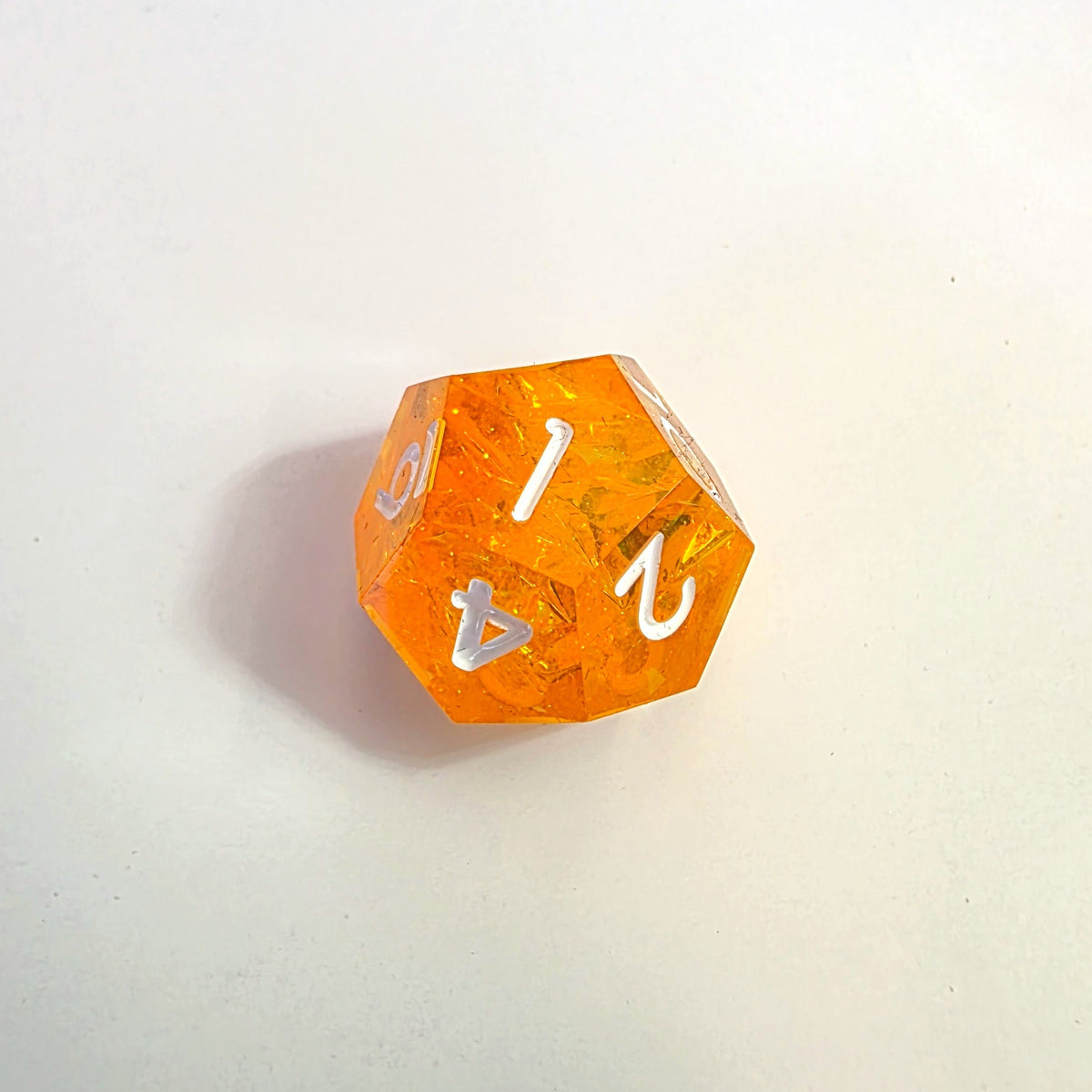 Orange Clash Sharp Edge Resin Dice Set