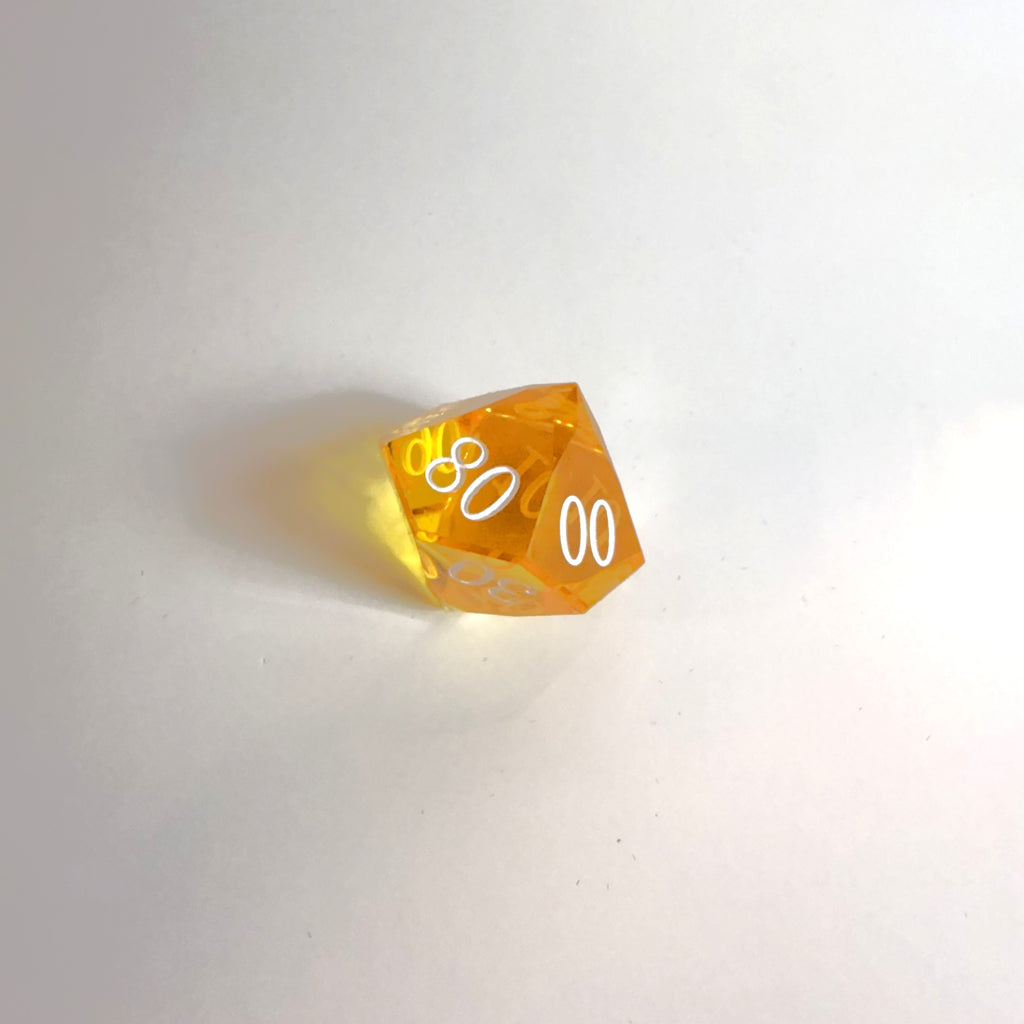 Juego de dados de resina de corte de gema hecho a mano amarillo