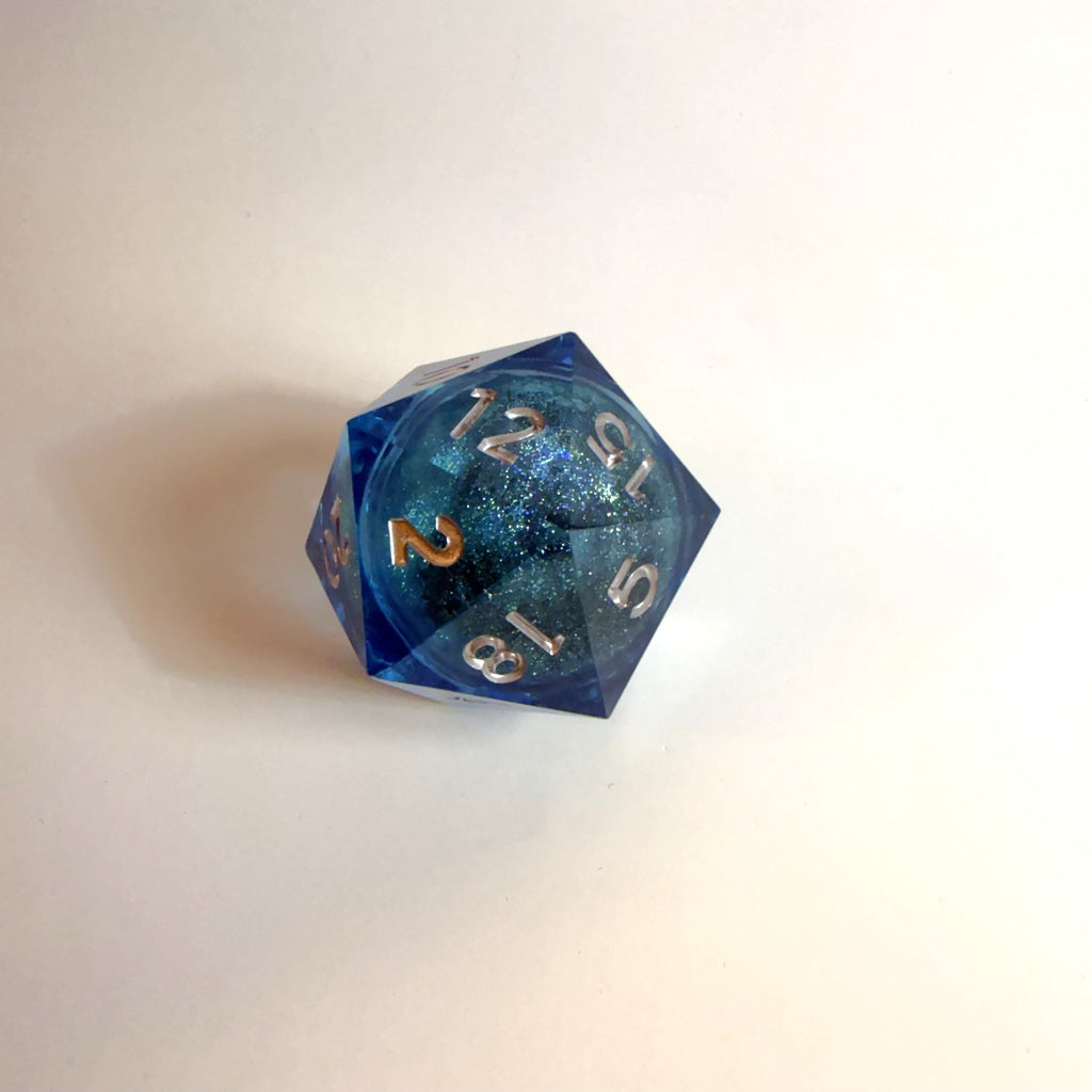 Light Blue Chonk Resin D20